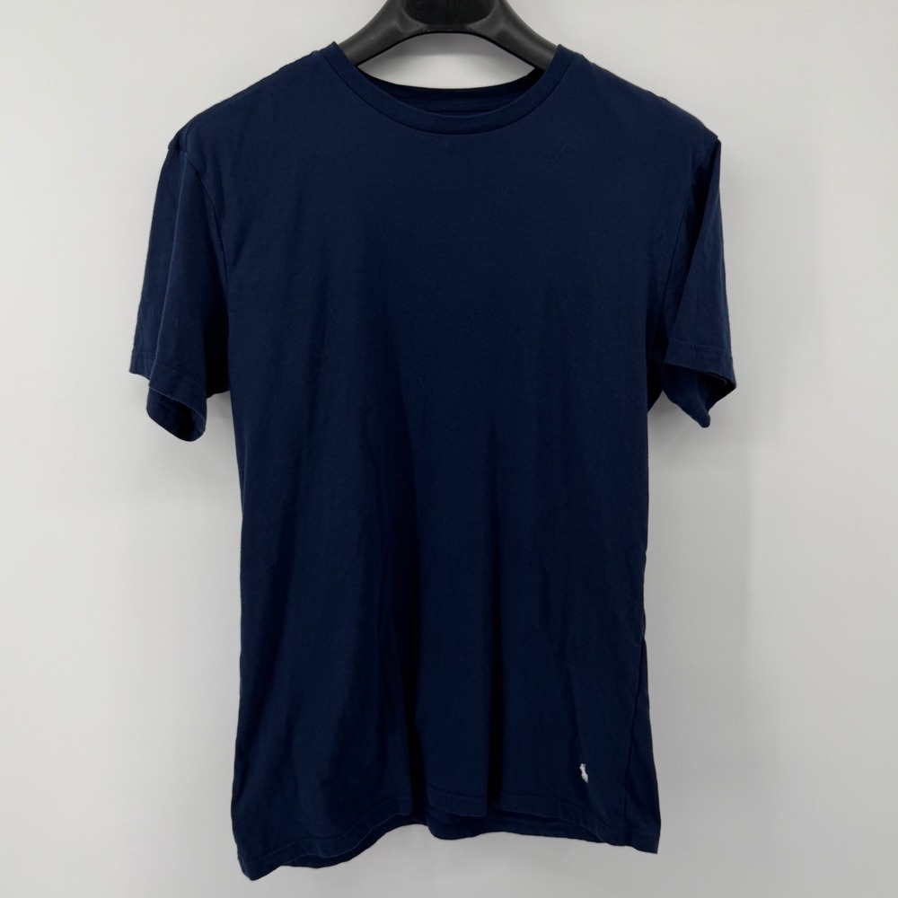 Polo Ralph Lauren T-Shirt Men's Large Navy‎ Blue Slim Fit Cotton Crew Neck Pony